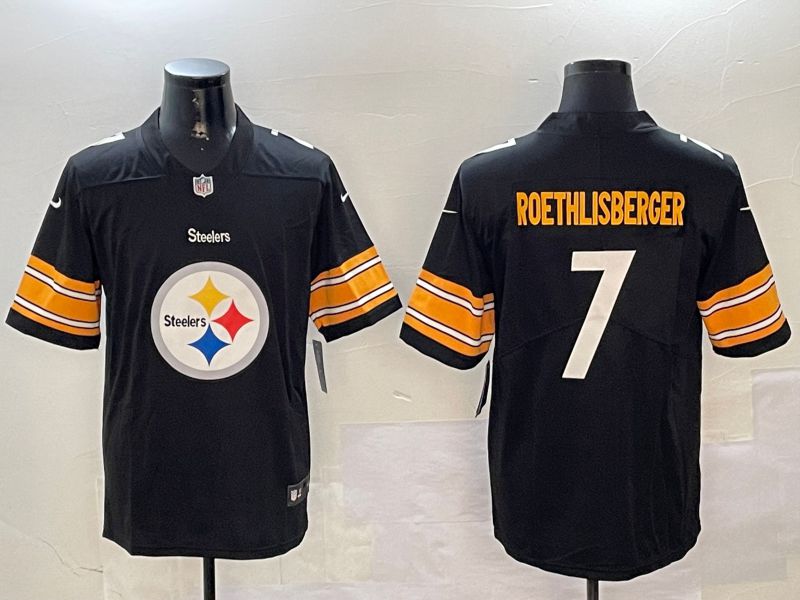 Men Pittsburgh Steelers #7 Roethlisberger Black 2024 Nike Limited NFL Jersey style 0104